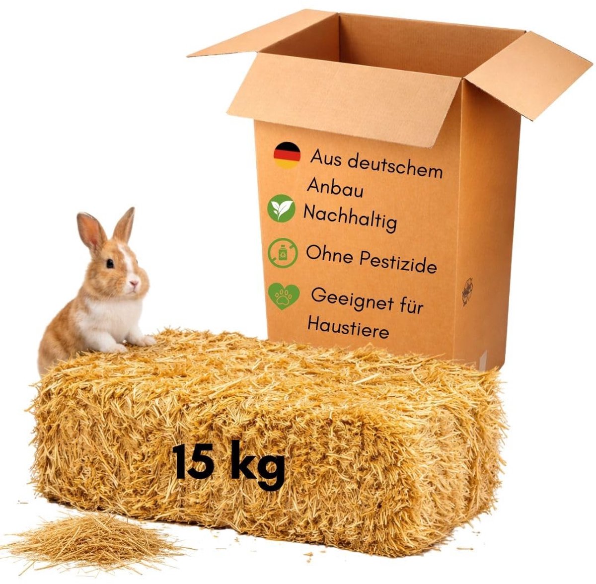 Solidchoice - 15 kg Onbespoten Tarwe Stro voor Huisdieren
