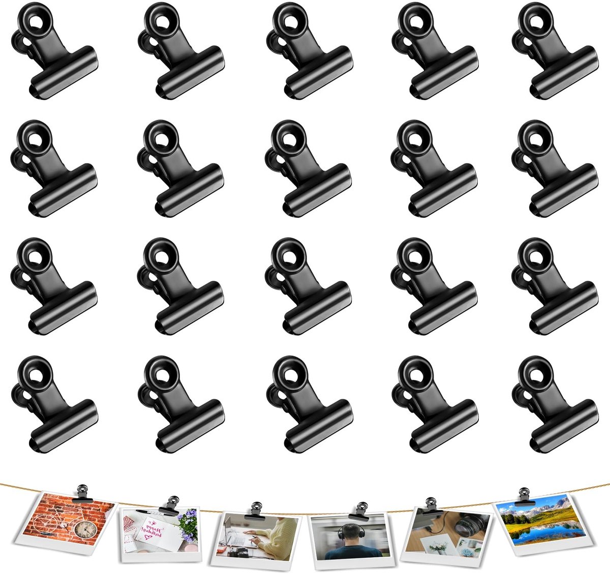 Solidchoice - Set van 20 Mini Binderclips van Metaal - 22mm