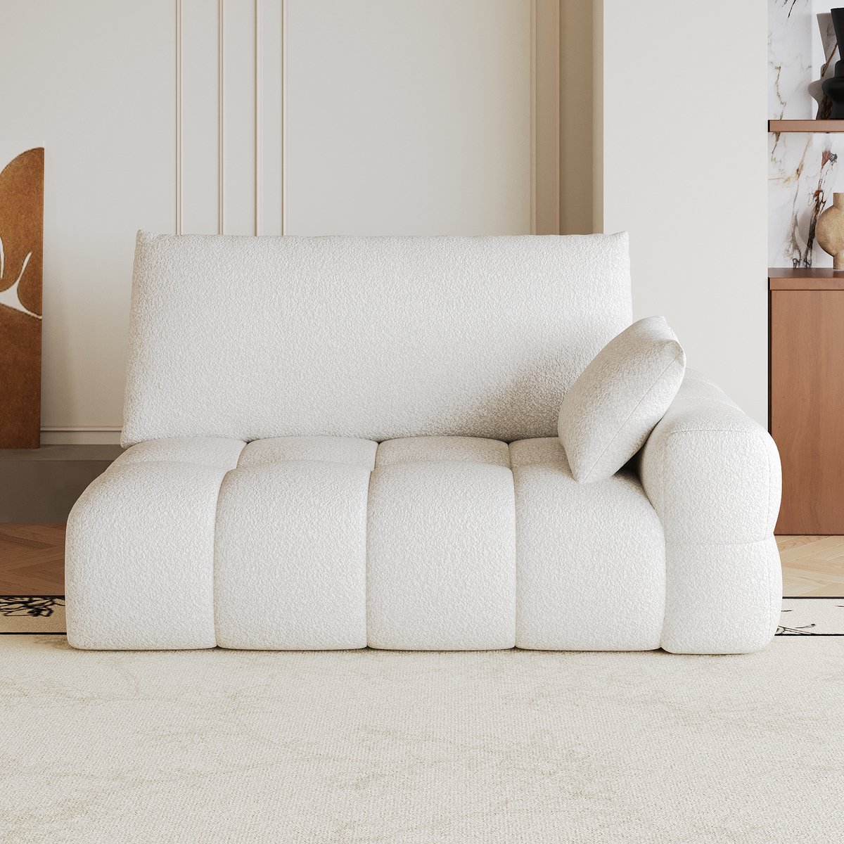 2-persoons Sofa 130x105x86 cm - Gestoffeerd Sofa Met Stoel Lounge Crèmewit, Roomwit