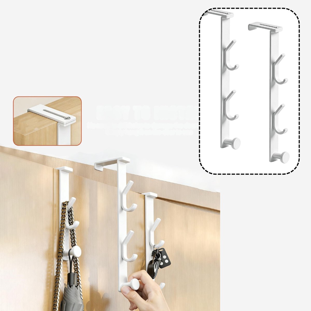 Zavio® Deurhaak - Deurkapstok - Deurhanger