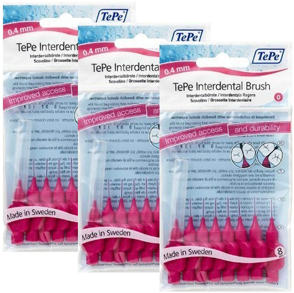 Solidchoice - Interdentale Borstels Original Pink 0,4 mm, Verpakking van 3