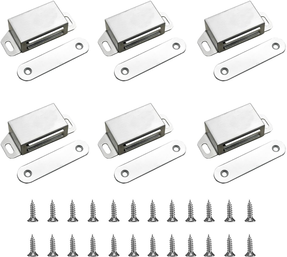 Solidchoice - Set van 6 RVS Magneten voor Meubels