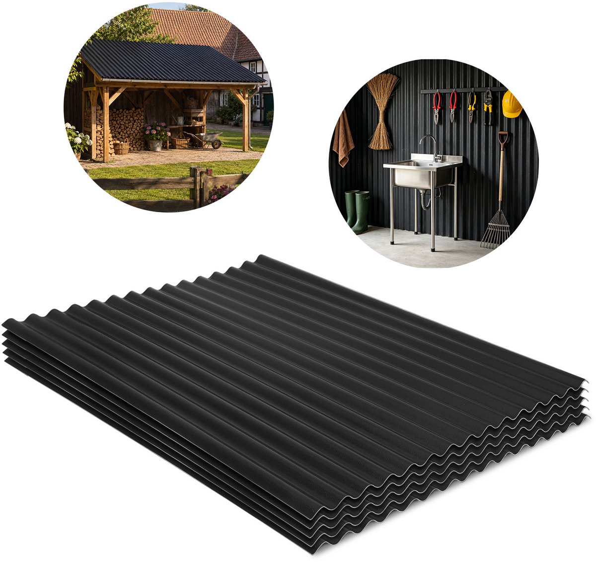 ASA golfplaten - 8 stuks - 117 x 93 cm - 1,5 mm - antracietgrijs