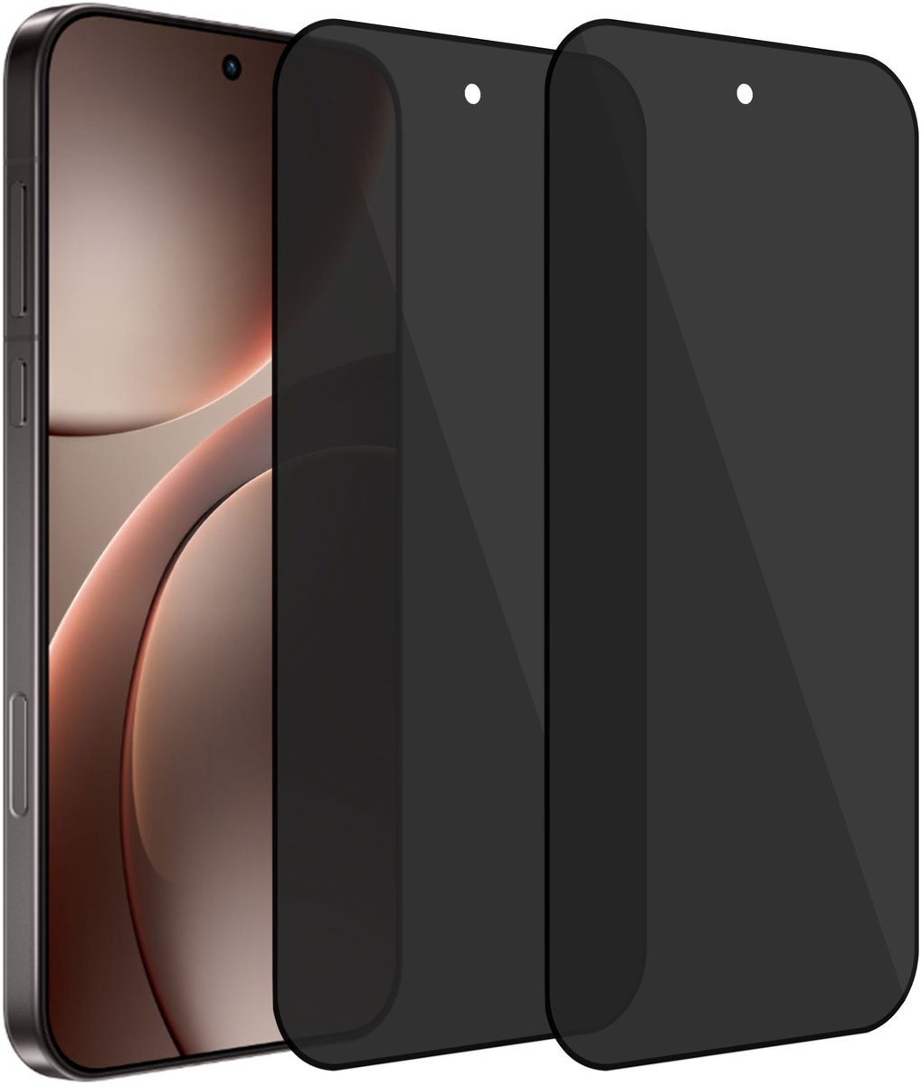 2x Privacy Screenprotector geschikt voor OPPO Find X9 5G - Anti Inkijk - Gehard Glas geschikt voor OPPO Find X9 5G