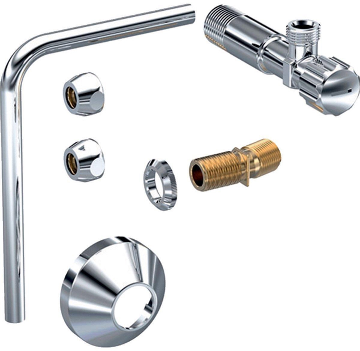 Geberit AquaClean wateraanluitset voor Mera staande wc - chroom