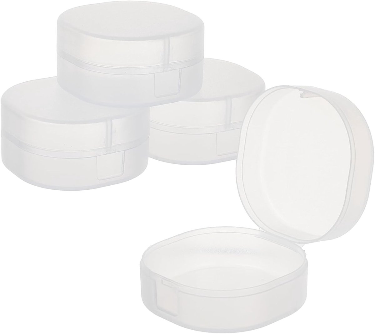 Solidchoice - 4 Stuks Ronde Poedercontainers - Beschermende Doos voor Make-upspons