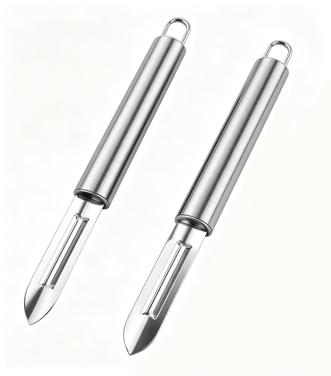 Solidchoice - Set van 2 RVS Schilmesjes met Ergonomische Handgreep