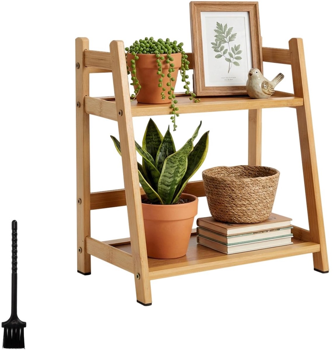 Solidchoice - Bamboe Keukenrek Bekerhouder 2-Traps