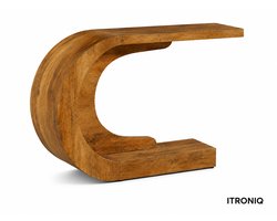 ITRONIQ Console Tafel 110 CM - Moderne Haltafel Voor Gang en Woonkamer - Design Side Table Met Organische Vorm - Houtkleur