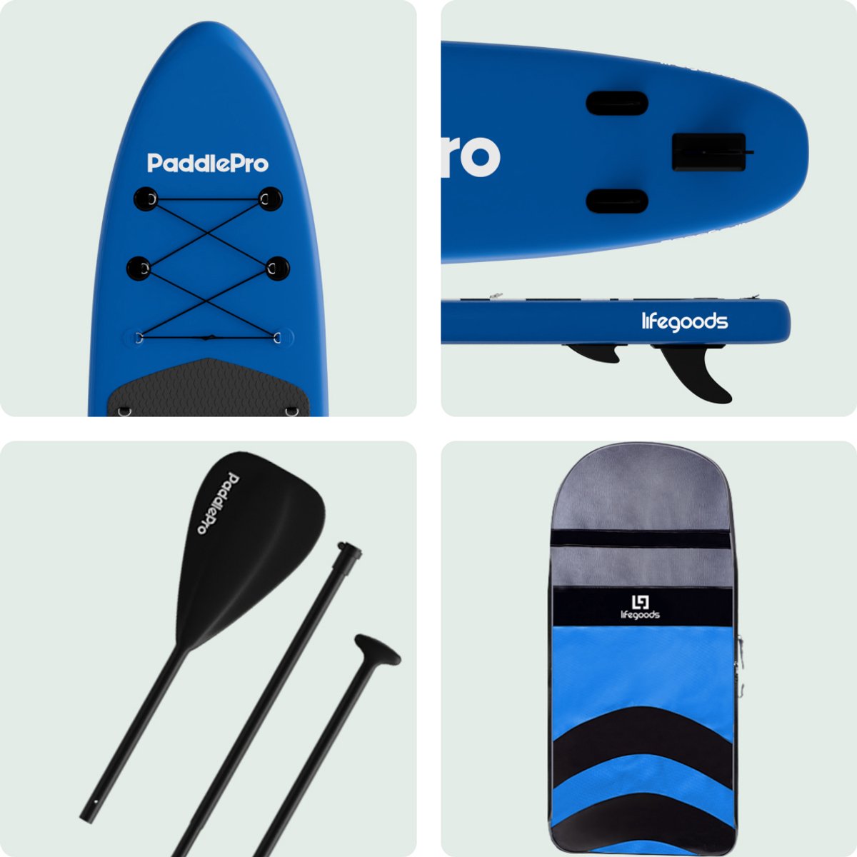 LifeGoods PaddlePro SUP Board - Opblaasbaar Paddle Board - Complete Set - Max. 150KG - 320x81cm - Blauw – foto 8