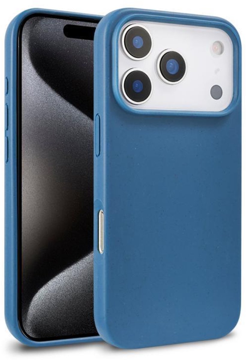 Mobigear Hoesje geschikt voor Apple iPhone 18 Pro Telefoonhoesje Eco Friendly | Mobigear Bio Backcover | iPhone 18 Pro Case | Back Cover - Blauw