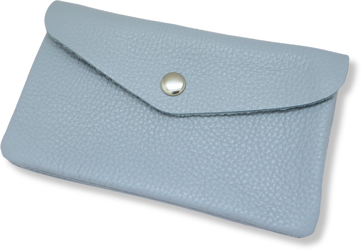 Bijoutheek Portemonnee Leer Italiaans Groot Ice Blue