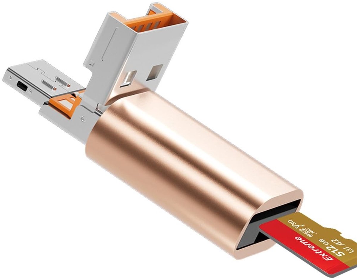 Solidchoice - 2-in-1 Micro SD Card Reader met USB en Type-C Aansluiting