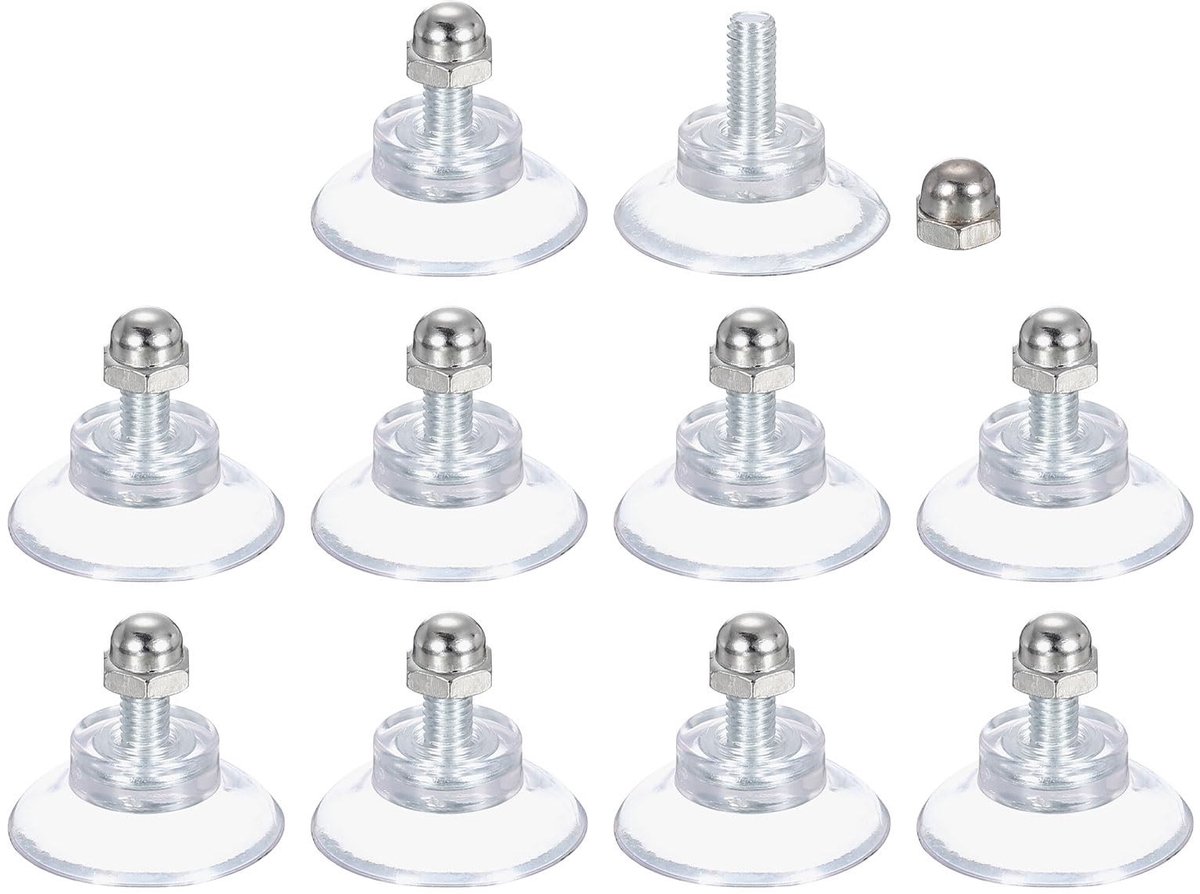 Solidchoice - Set van 10 Zuignappen voor Glas met Schroeven
