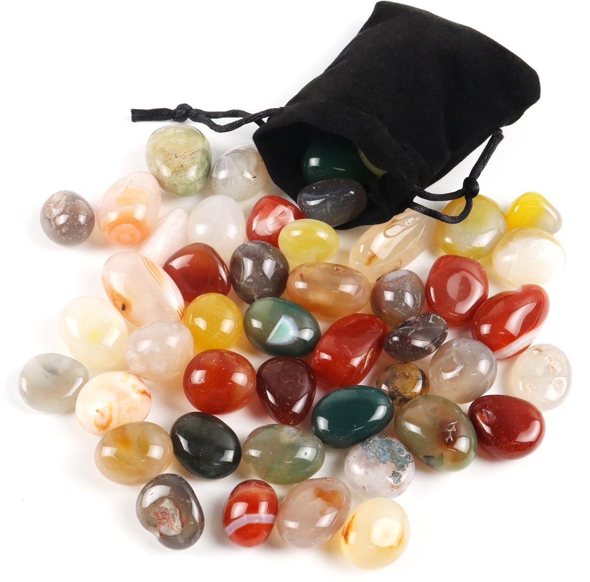 Solidchoice - 400g Edelstenen Set voor Kinderen - Helende Chakra Stenen in Trekkoord Zak