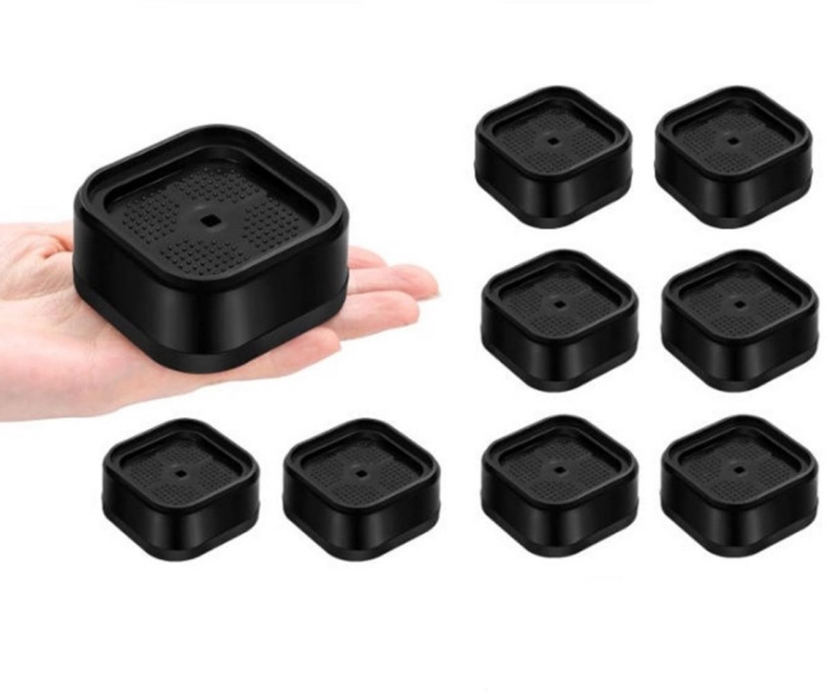8 Stuks Zwarte Stapelbare Meubel Verhogers - Antislip Verhogers voor Wasmachine, Bed, Bank, 1/2/3 Inch Verstelbaar
