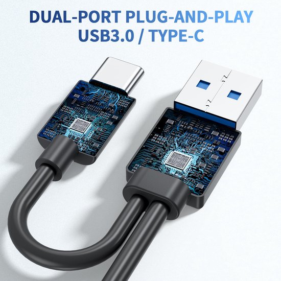 1 stuk - externe dvd brander - usb 3.0 draagbare cd/dvd rw drive - optische schijflezer - geborsteld oppervlak - dubbele kabel - laptops, desktop computers, windows & mac systemen - zwart — afbeelding 5