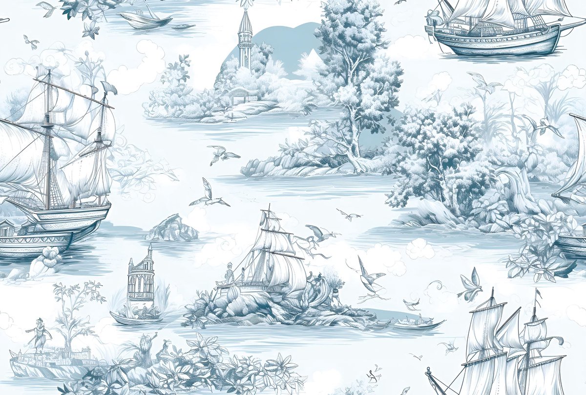 Solidchoice - Zelfklevend Behang voor Meubels met Zeilboot Design