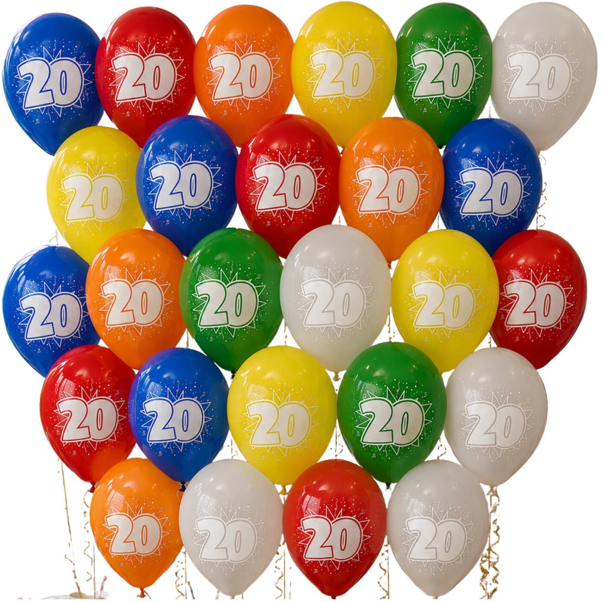 Folat verjaardag ballonnen - thema 20 jaar leeftijd - 24x stuks - 30 cm - versiering