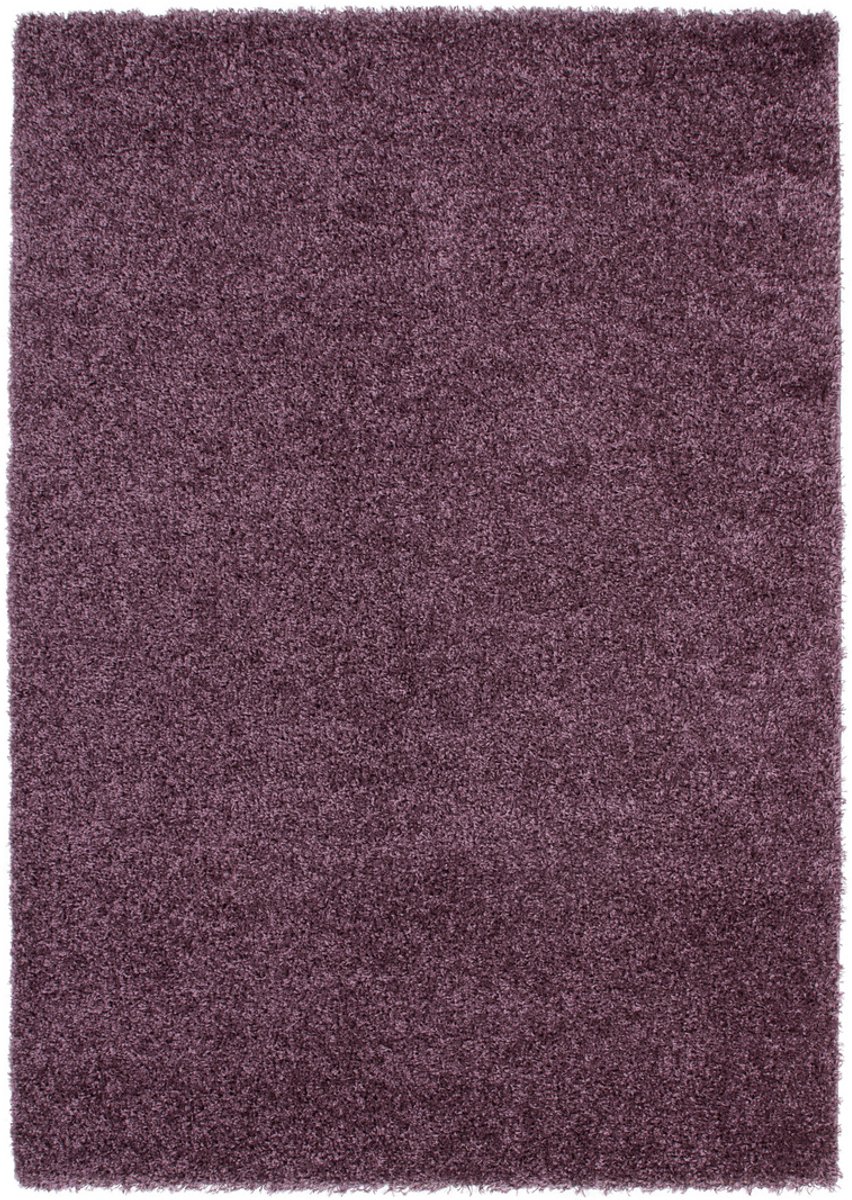 Padiro hoogpolig shaggy vloerkleed 230 x 320 cm - paars - modern effen design - van polypropyleen