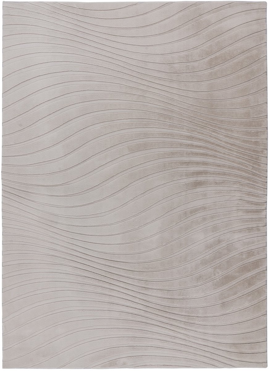 Padiro laagpolig vloerkleed 120 x 170 cm - lichttaupe - modern abstract design - geschikt voor vloerverwarming - van polyester