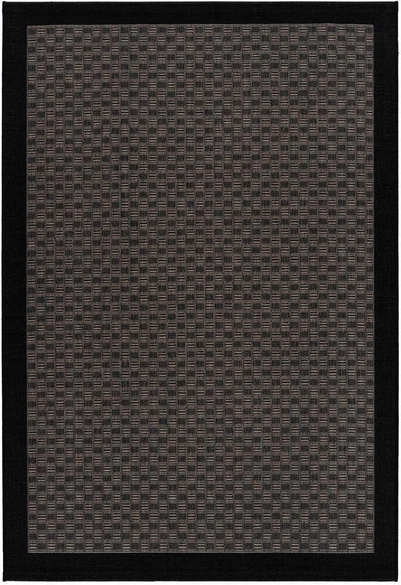 Padiro vlakgeweven vloerkleed 80 x 150 cm - taupe - modern geometrisch patroon - voor binnen en buiten - geschikt voor vloerverwarming - van polypropyleen