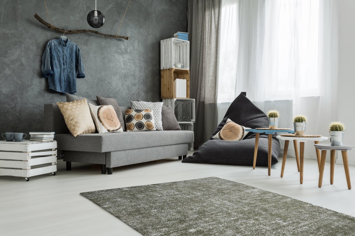 Padiro laagpolig vloerkleed 160 x 230 cm - olijfgroen - modern effen design - geschikt voor vloerverwarming - van polyester