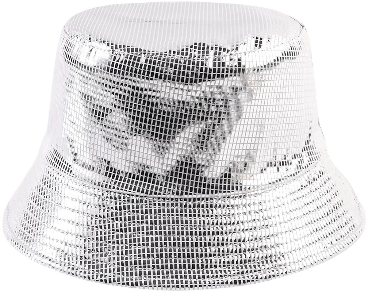 Bucket Hat - Metallic Zilver | 56-58 cm | Polyester | Feesthoed / Festival Vissershoed | Fashion Favorite