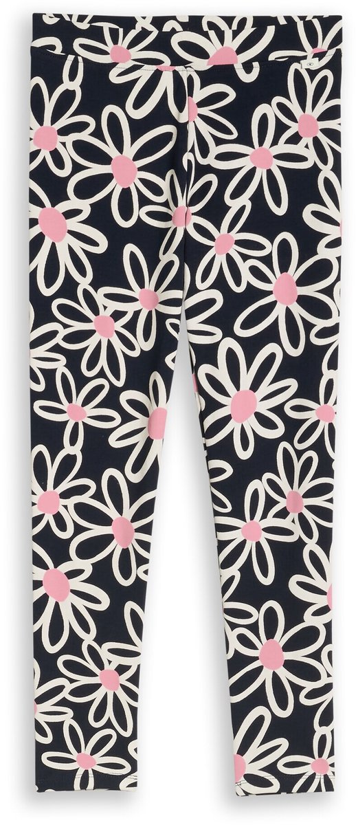 Tom Tailor - Legging met all-over print - Maat 104 - dark blue big daisy print