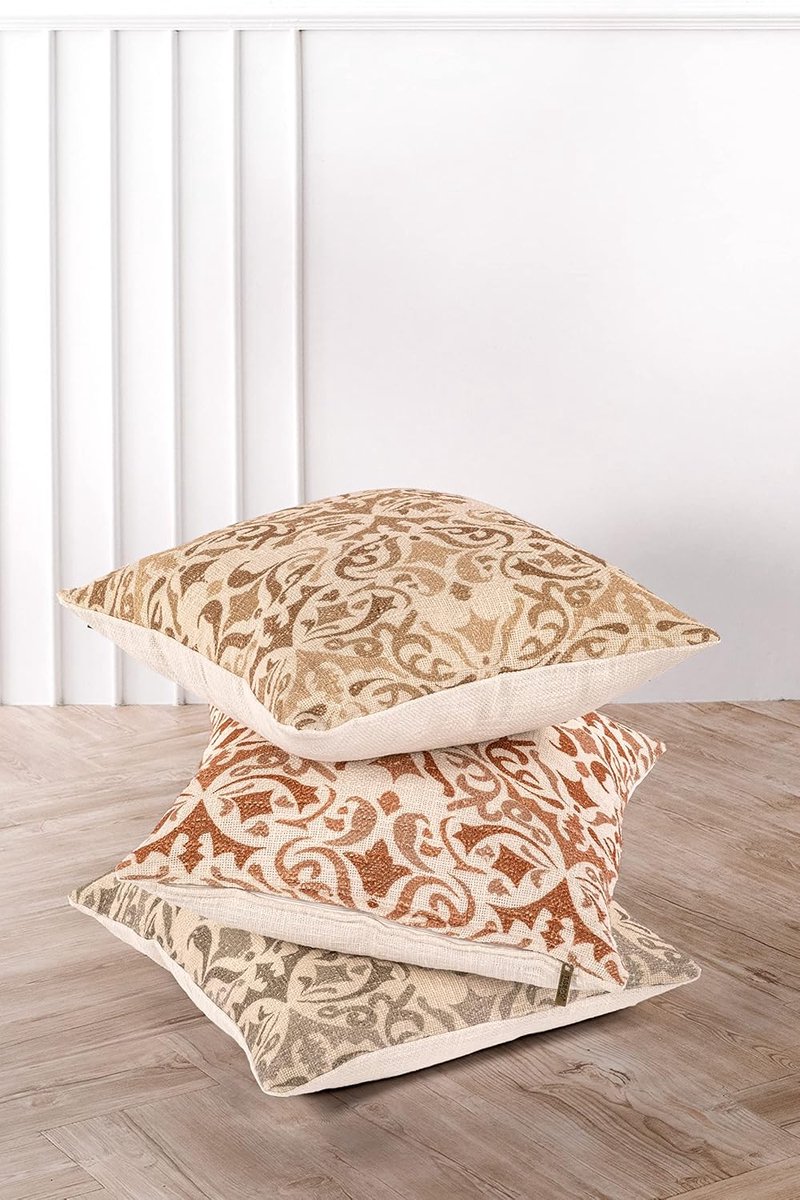 Tiseco - Kussen (gevuld) COTTON SLUB JEMINA - Vierkant - 45x45 cm - Taupe - ShopVlot