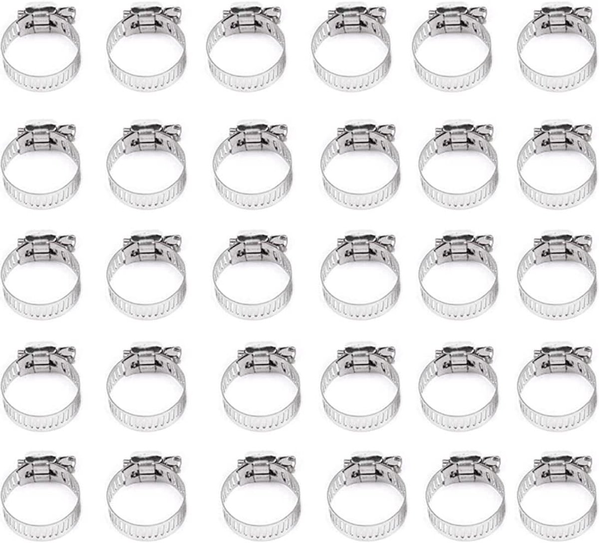 304 Stainless Steel Adjustable Hose Clamps, 16-25mm, High Quality Anti-Rust, Durable Hose Clamp, for Securing Family - ShopVlot