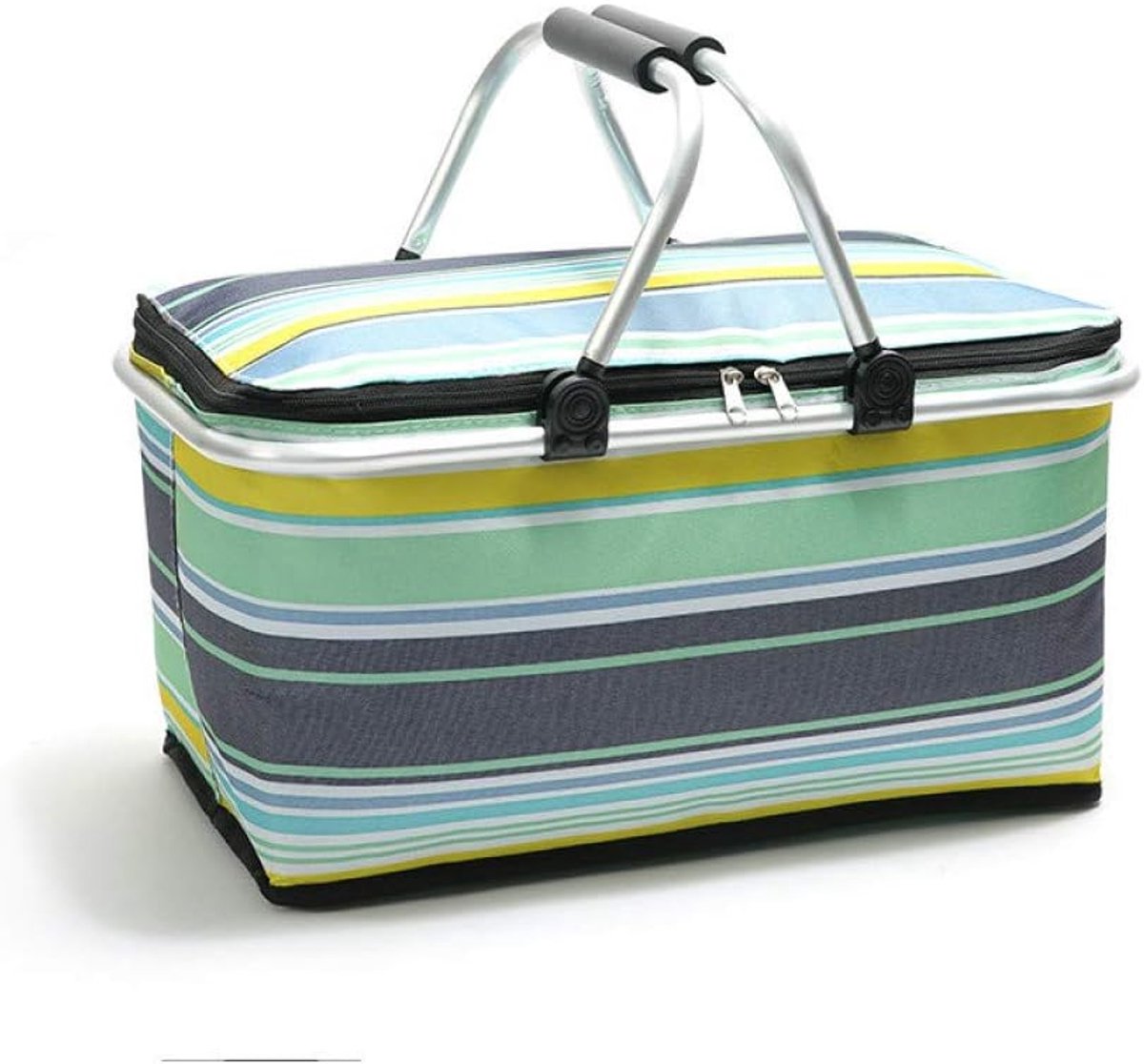 Outdoor Picnic Carry-On Oxford Cloth Insulation Bag One-Shoulder Ice Bag Student Lunch Bag Folding Insulation Bag 43 x - ShopVlot