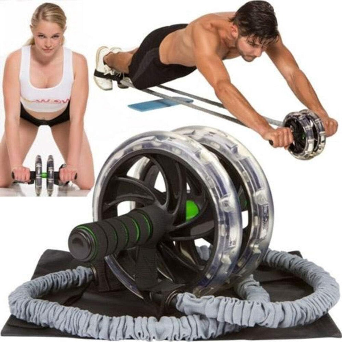 Unisex roltrektouw taille- en buikfitnessweerstandsband - ShopVlot