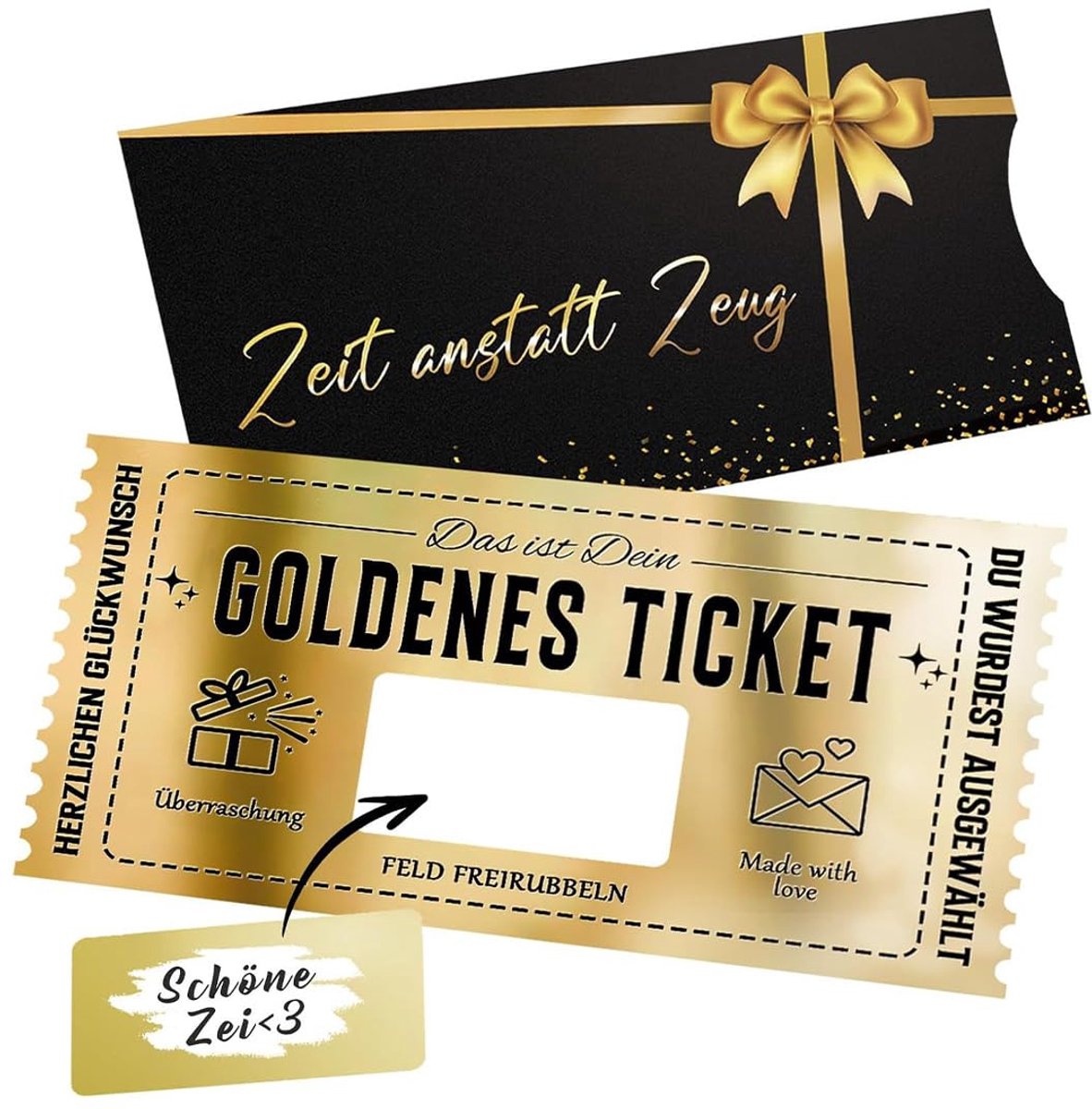 Voucher om zelf in te vullen met krasstickers, cadeaubon, ticketvoucher met envelop, voor vriendin, verjaardagskaart - ShopVlot