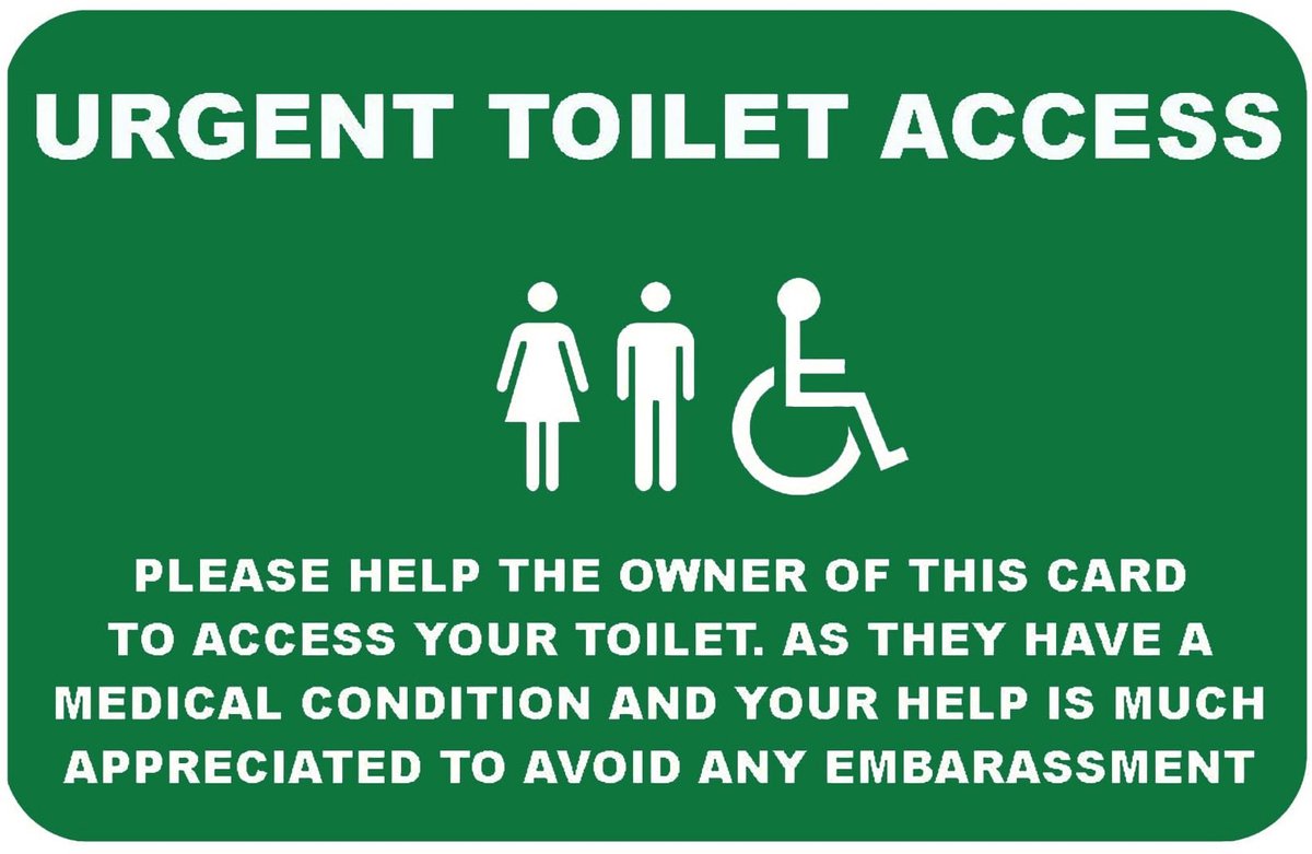 Solidchoice - Verborgen Handicap Kaart voor Dringend Toilet Toegang (Groen)