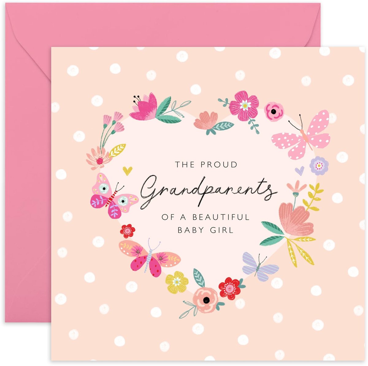Solidchoice - Wenskaart voor Trotse Grootouders van een Babymeisje