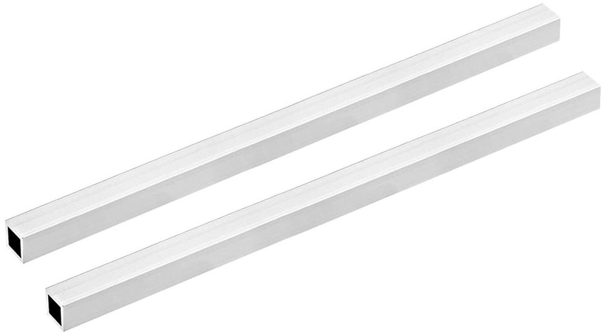 Solidchoice - Set van 2 Vierkante Aluminium Buizen 15mm voor DIY en Machineframes