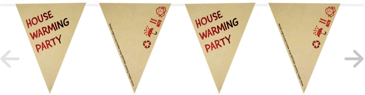 2 stuks Housewarming Vlaggenlijn - Slinger, 6 meter, Dubbelzijdig, Versiering, Nieuw Huis, Verhuizing, Feest