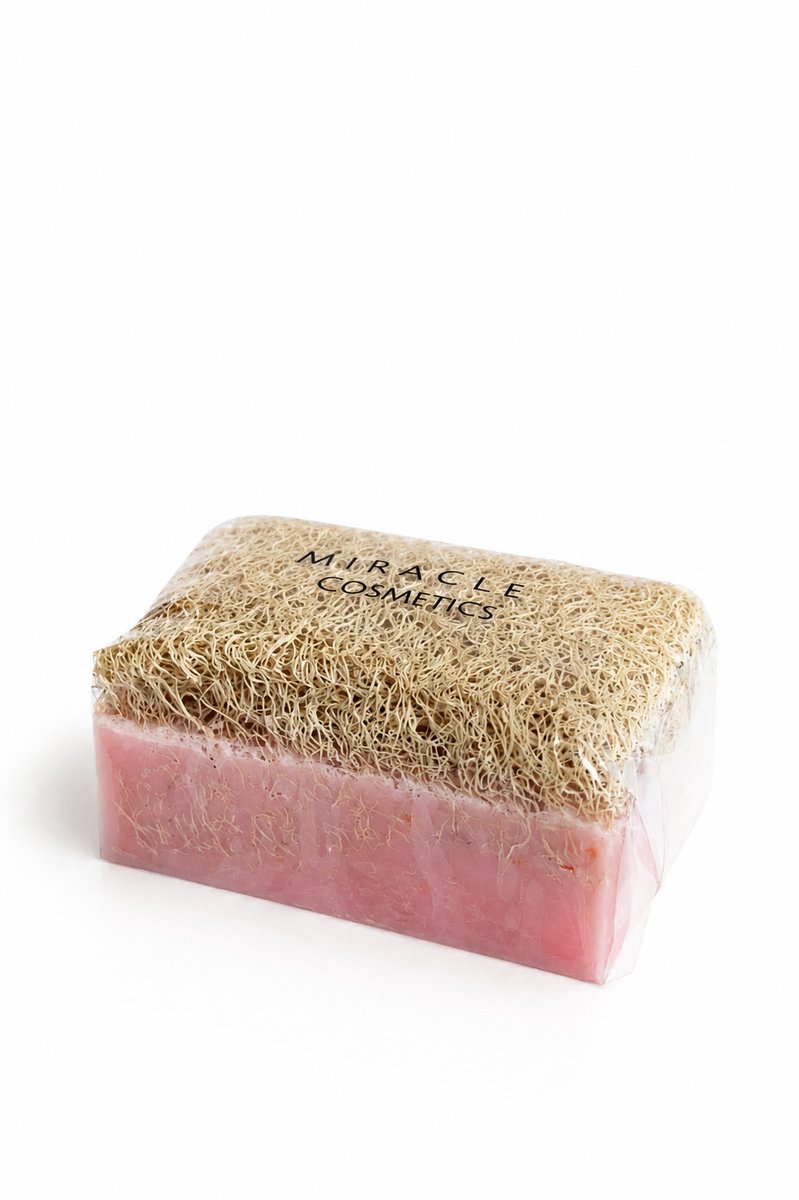Natuurlijke pompoenvezel Geitenmelk Rozenwater zeep - 100% Handmade - Nu Volledig gemengd - Loofah Soap