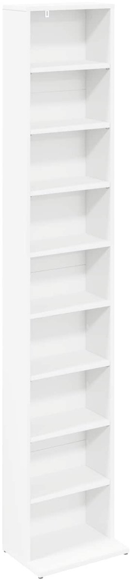 vidaXL - CD - Kast - Wit - 33 - x - 23,5 - x - 175 - cm - Bewerkt - hout