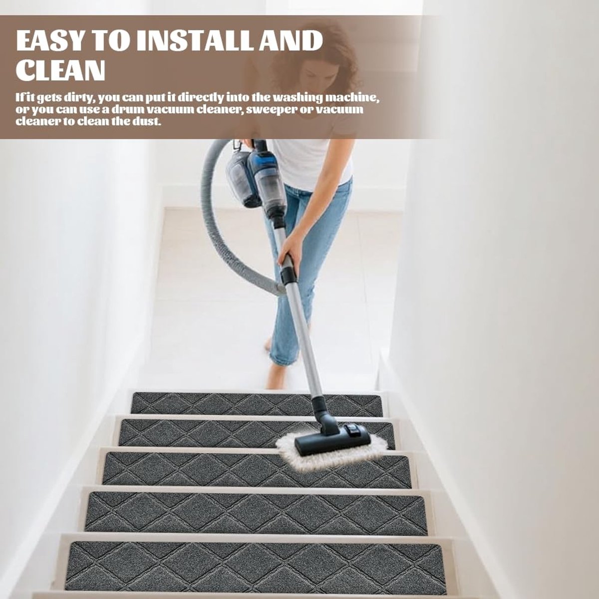 Solidchoice - Antislip Trapmatten voor Binnen, 15 Stuks, 55 x 19 cm