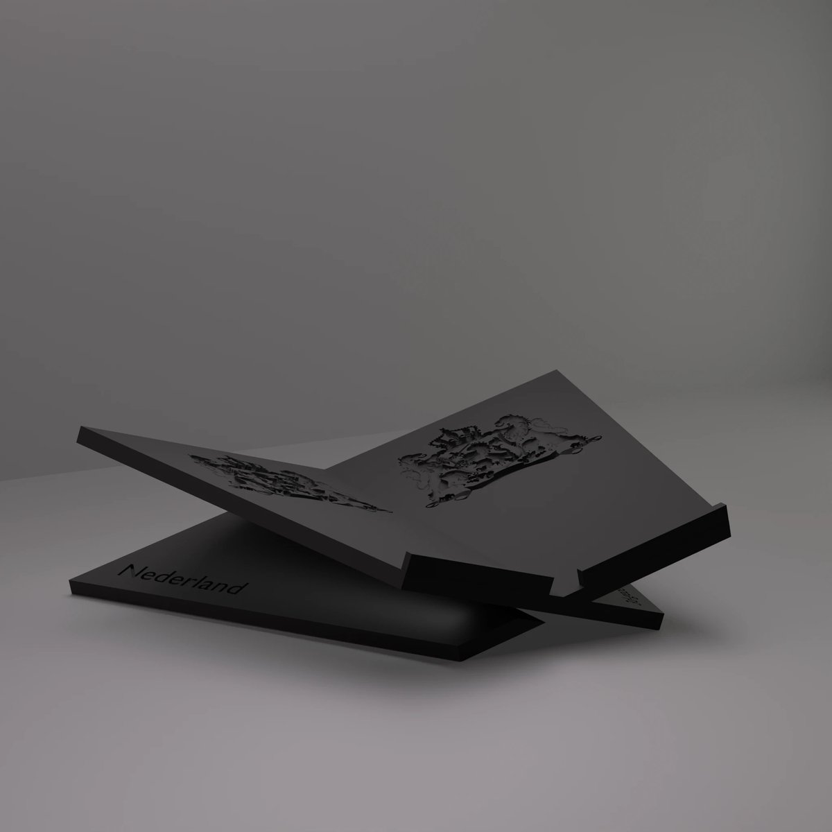 3d-gezellig Grote Boekenstandaard Nederland - Boekensteun - Boekenhouder - Book Holder - 46*31*12 cm - Zwart - 100% gerecycled PLA (bioplastic)