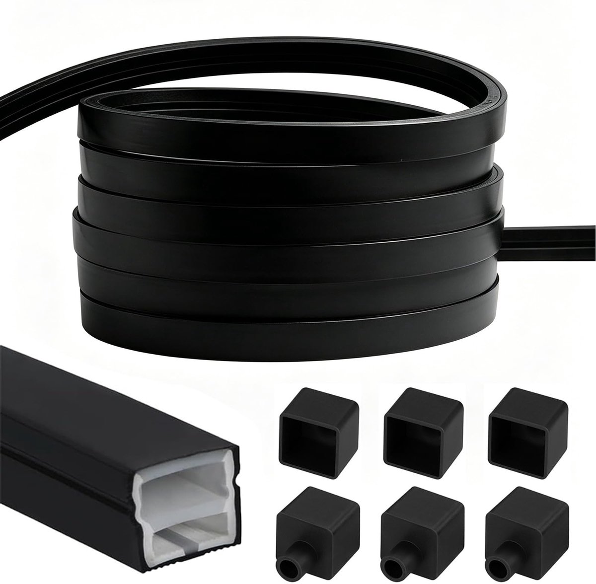 Solidchoice - LED Siliconen Profiel - Flexibel Profiel met Diffuser voor LED Strips, 6 m