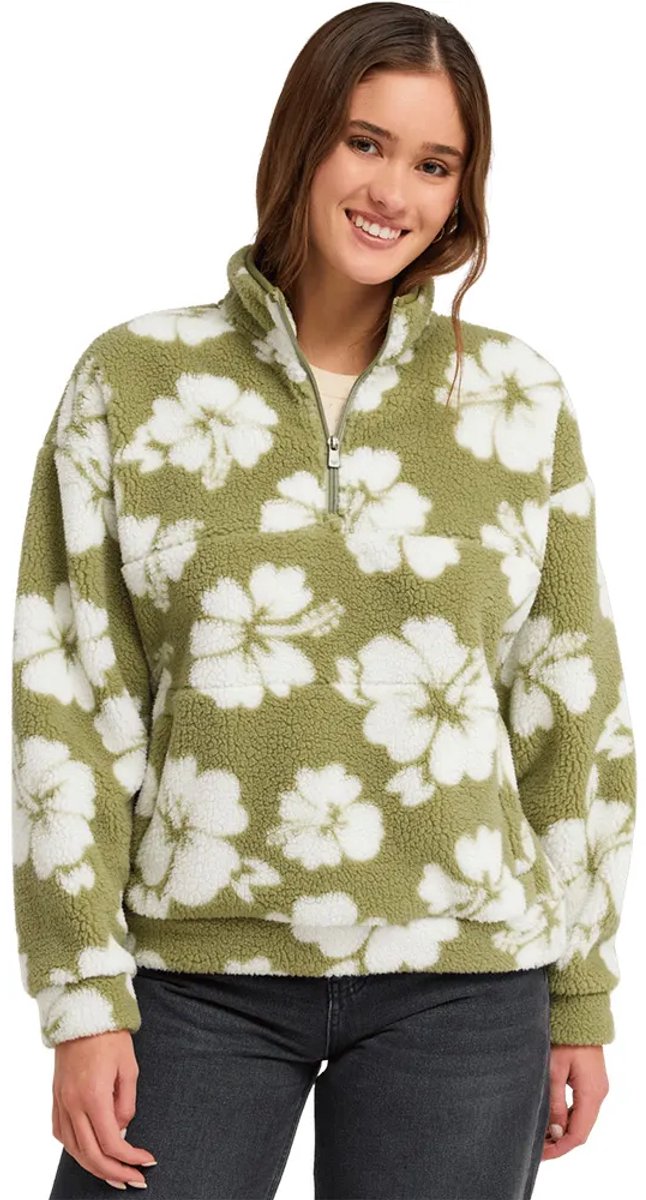 Roxy Jive Talking Bonded Fleece Jas M Vrouw Groen