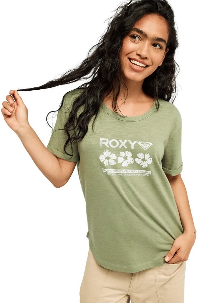 Roxy Vl Ocean Wave Re T-shirt Met Korte Mouwen Groen S Vrouw