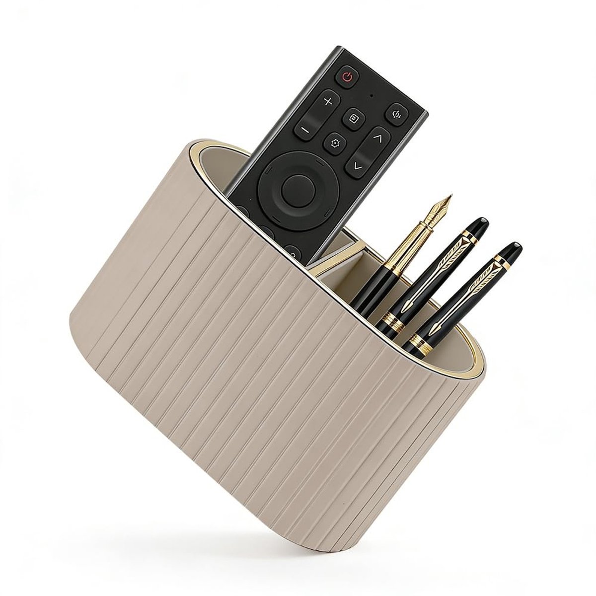 Solidchoice - Pennenorganizer met 2 Vakken en Ovale Vorm - Bureauaccessoire