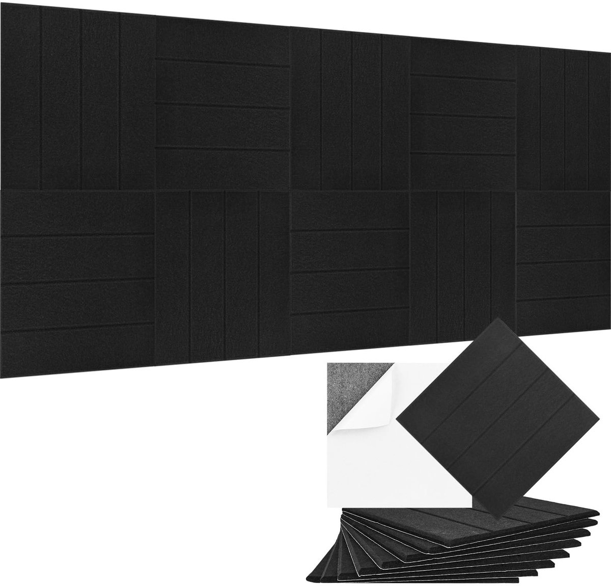 Solidchoice - Zelfklevende Akoestische Panelen - Geluidsisolatie voor Wand - 10 Stuks