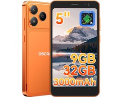 OSCAL FLAT 3C Mini Smartphone - 4G AI - DUAL SIM - 12GB RAM - 32GB ROM - Android 16GO Telefoon - 5 inch - 3000mAh - 2MP+5MP - GPS - Oranje