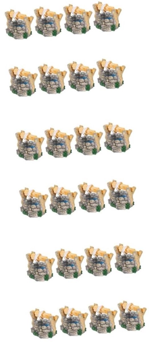 Solidchoice - 8-delige Hars Wensput Miniatuur Sprookjestuinknutselset - Vintage Stijl Ornamenten