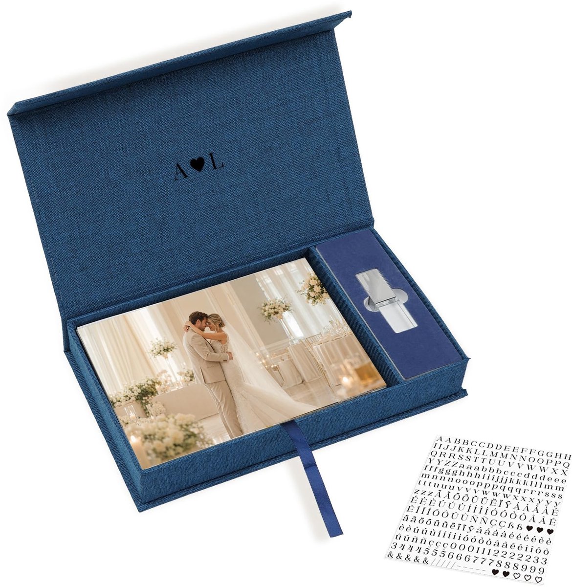 Solidchoice - Fotobewaardoos 24,8 x 14,5 cm met USB-vak voor Foto's en Herinneringen